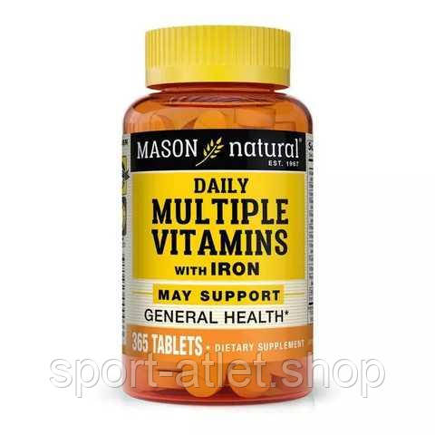 Вітаміни та мінерали Mason Natural Daily Multiple Vitamins with Iron, 365 таблеток