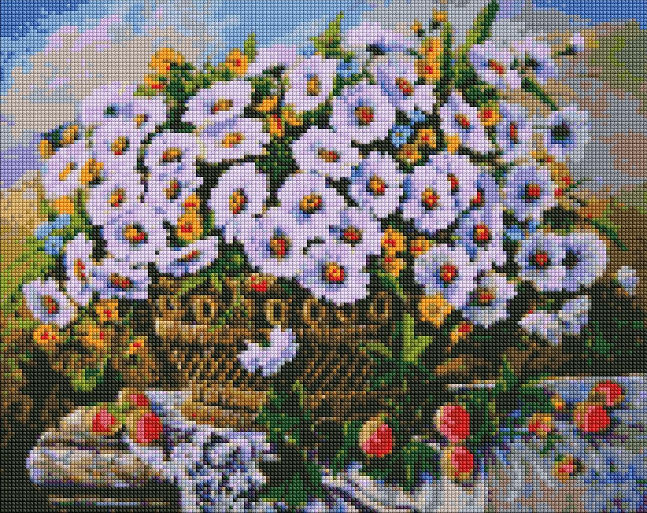 Алмазна мозаїка AMO7330 Літні квіти ©Олександр Закусілов, 40х50см Ideyka на підрамнику