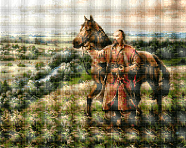Алмазна мозаїка AMO7338 Козацький дух ©Сергій Лобач, 40х50см Ideyka на підрамнику, фото 1