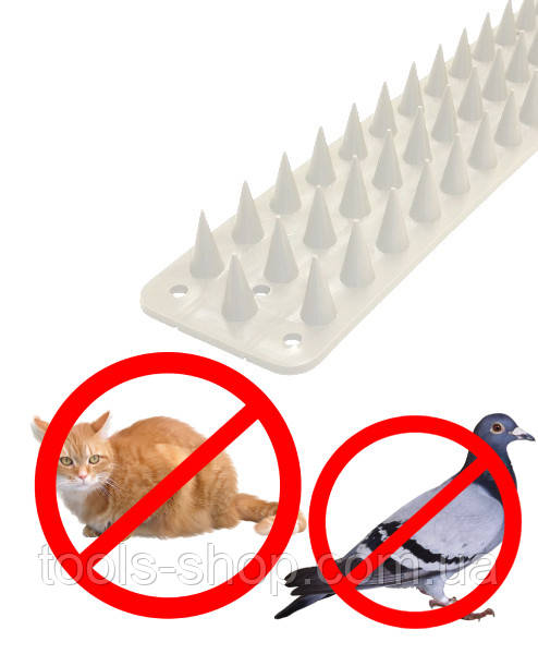 Шипи від птахів та тварин Chomik, 10 секцій по 50 см, білі, пластикові, Польща, фото 1