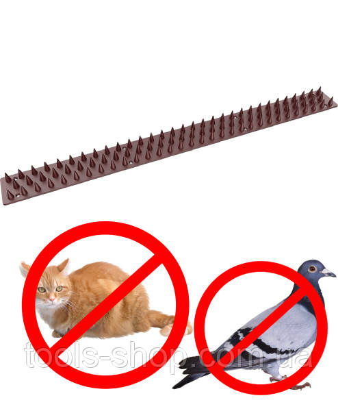 Шипи від птахів та тварин Chomik, 10 секцій по 50 см, коричневі, пластикові, Польща, фото 1