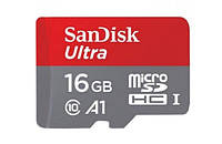 Карта пам`яті 16Gb Micro-SDHC(UHS-1) Sandisk Ultra 80MB/s class10 №1613