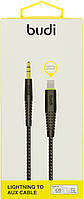 Кабель jack 3.5мм > lightning Budi №DC150LXA12B/150LXA-BLK 1.2м black/Breidon/