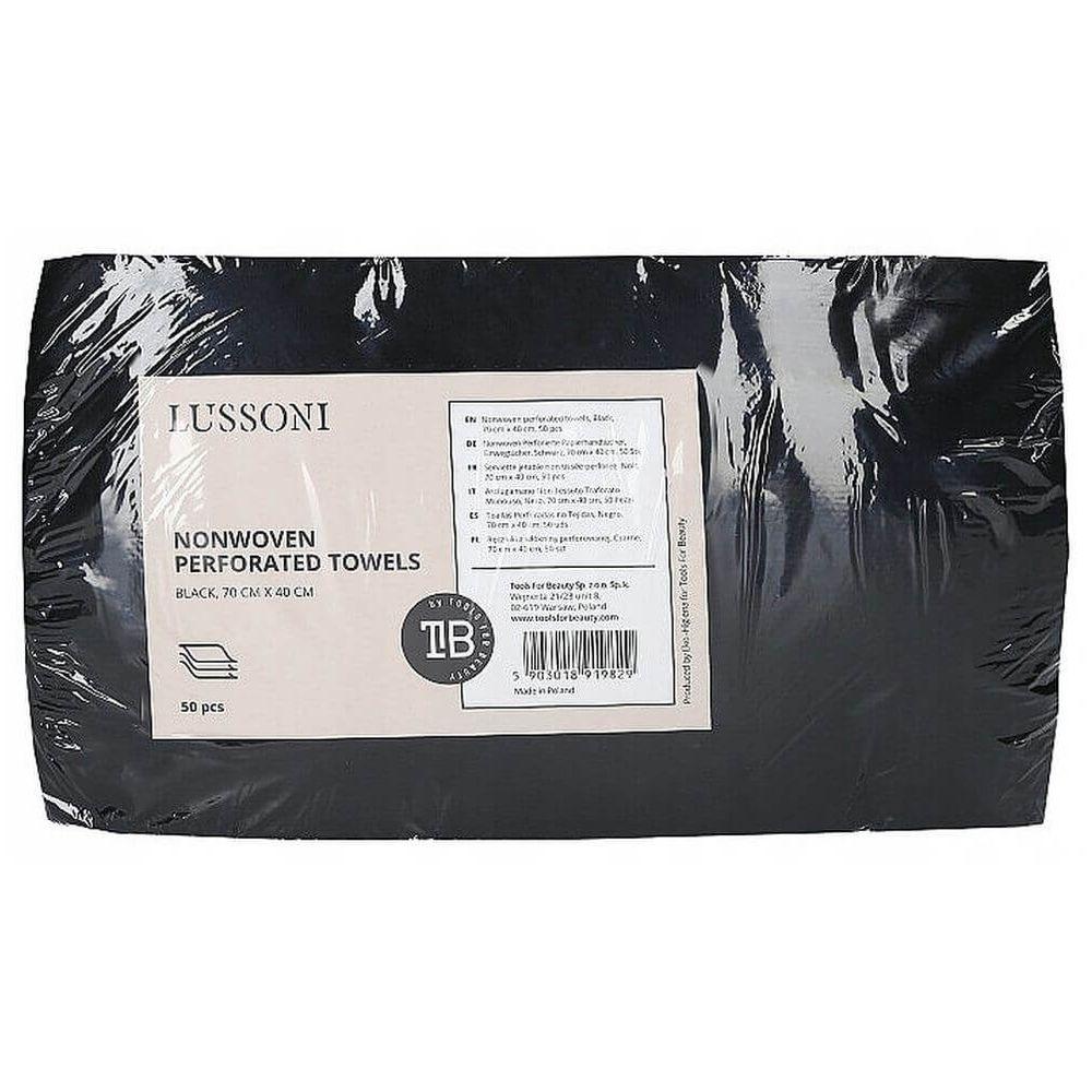 Рушники з целюлози чорні Tools For Beauty Lussoni Towel Cellulose 70х40 см 50 шт