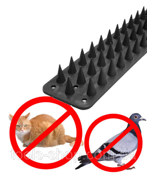 Шипи від птахів та тварин Chomik, 10 секцій по 50 см, чорні, пластикові, Польща, фото 1