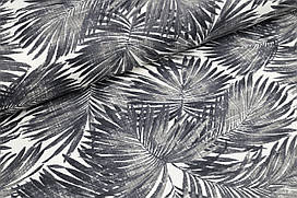 Декоративна тканина/ панама Графітове пальмове листя 100х90 см