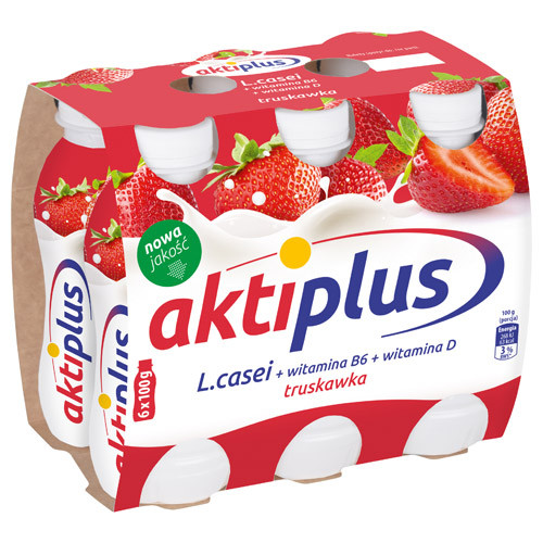 Aktiplus Полуничний йогурт 6x100 г