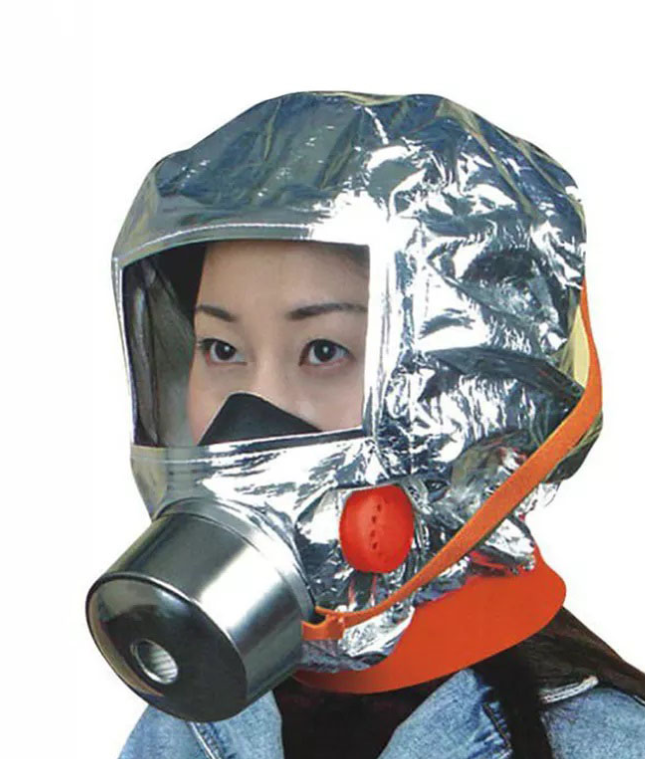 Маска противогаз из алюминиевой фольги, панорамный противогаз Fire mask защита головы от радиации, GP2 - фото 5 - id-p1703562896