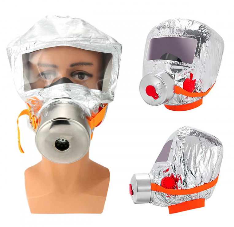 Маска противогаз из алюминиевой фольги, панорамный противогаз Fire mask защита головы от радиации, GP7 - фото 3 - id-p1703575807
