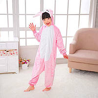 Дитяча піжама-кігурумі яскрава Кролик Рожевий, Піжами-кігурумі плюшеві, Суцільна піжама для дітей