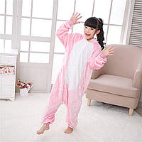 Яркая мягкая пижама детская Кролик Розовый, Зимние пижамы кигуруми, Кигуруми розовый заяц кролик