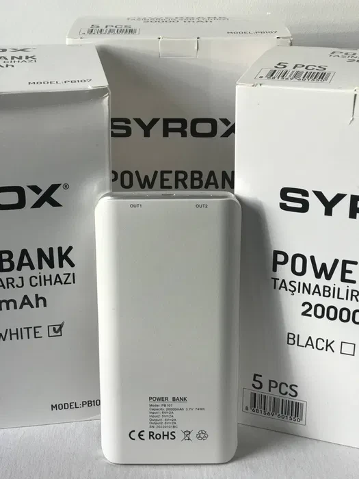 Внешний аккумулятор PowerBank Syrox PB107 20000mAh /2 USB/ Type-C/ microUSB/ White / - фото 3 - id-p1703553856