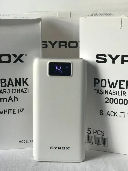 Внешний аккумулятор PowerBank Syrox PB107 20000mAh /2 USB/ Type-C/ microUSB/ White / - фото 4 - id-p1703553856