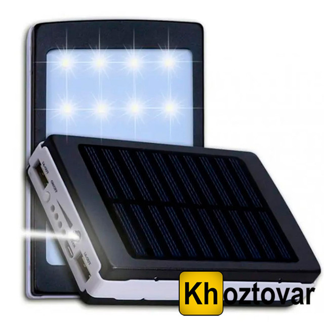 Зовнішній акумулятор з ліхтариком | Повербанк | Power Bank Solar Charger 30000 mAh