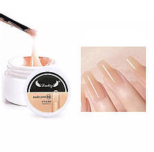 Камуфлювальний професійний гель для нарощування та зміцнення нігтів, 15 мл. Nude pink