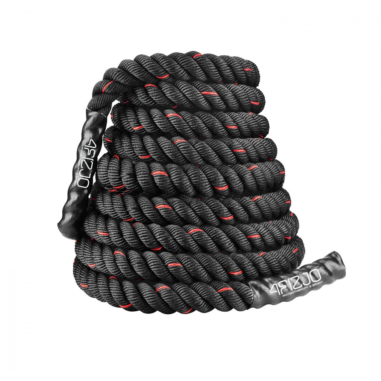 Канат тренувальний 15 м 4FIZJO Battle Rope для кросфіту Спортивний бойовий канат для тренувань рук