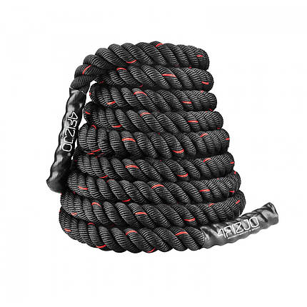 Канат тренувальний 15 м 4FIZJO Battle Rope для кросфіту Спортивний бойовий канат для тренувань рук, фото 2