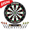 Дартс із сизалю WinMax Match Play G491 професійний 45cм 6 дротиків Profi Мішень в офіс, фото 9