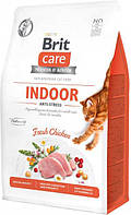 Сухой корм для домашних кошек подверженных стрессовым ситуациям Brit Care Grain Free Indoor Anti-Stress 400гр