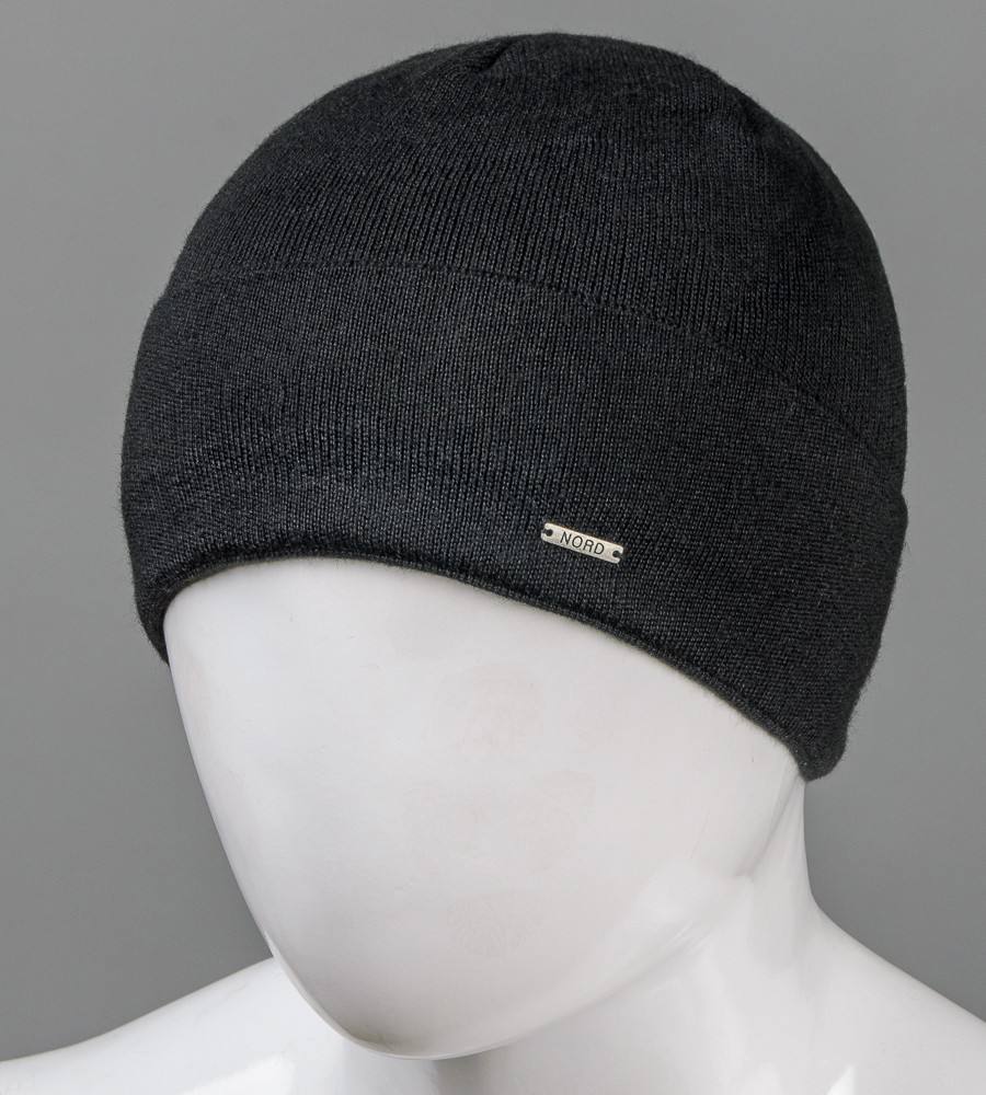 Шапка чоловіча з відворотом (172912), Чорний, фото 1