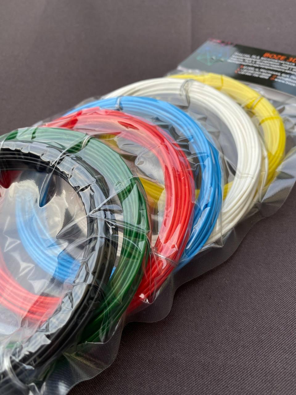 Набір пластика PLA для 3D ручки 6 кольорів по 10 м.