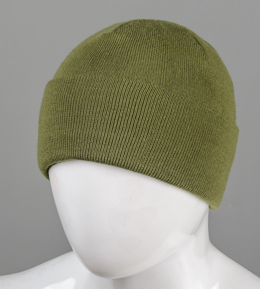 Шапка чоловіча з відворотом повний фліс (Ded22), Хакі, фото 1