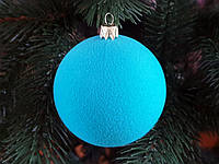 Новогодние елочные шары на елку бархат (1уп-4шт) 8см.
