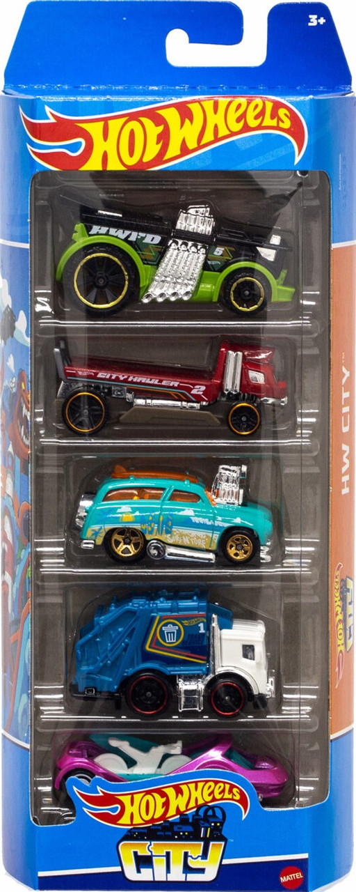 Набір машинок 1:64 Хот Вілс Hot Wheels City по 5 шт Mattel HFV89