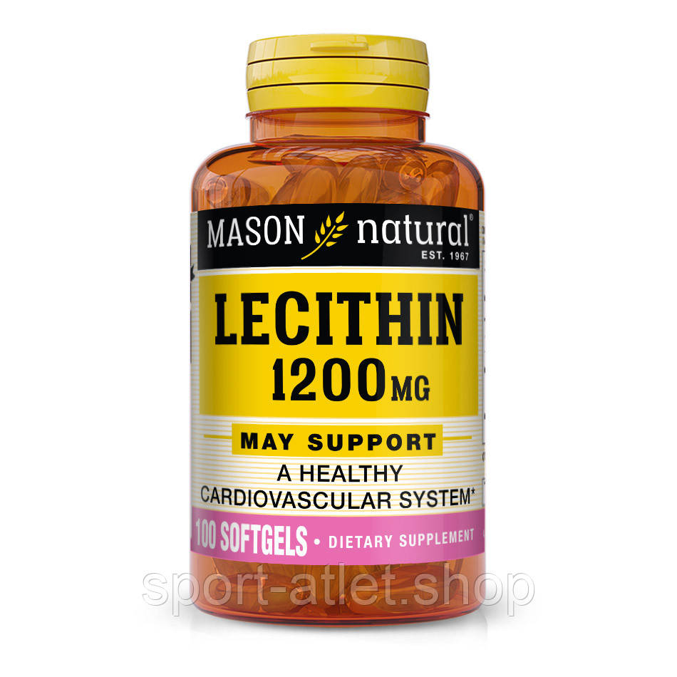 Натуральна добавка Mason Natural Lecithin 1200 mg, 100 капсул, фото 1