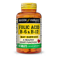Витамины и минералы Mason Natural Folic Acid B6 & B12, 90 таблеток