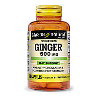 Натуральная добавка Mason Natural Ginger 500 mg, 60 капсул