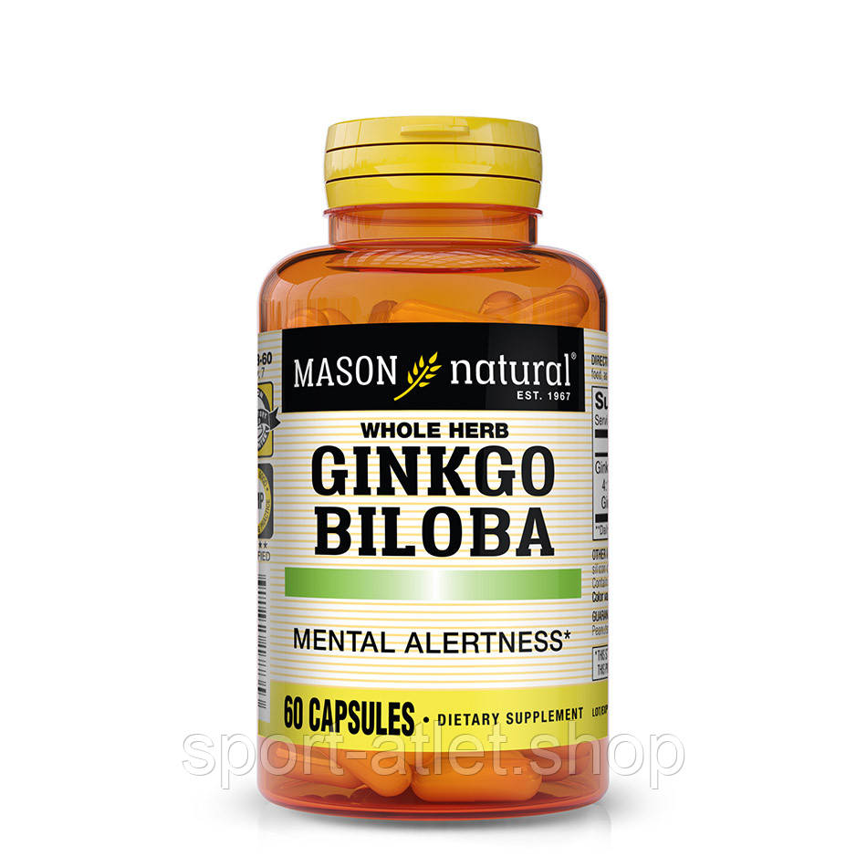 Натуральна добавка Mason Natural Ginkgo Biloba, 60 капсул, фото 1