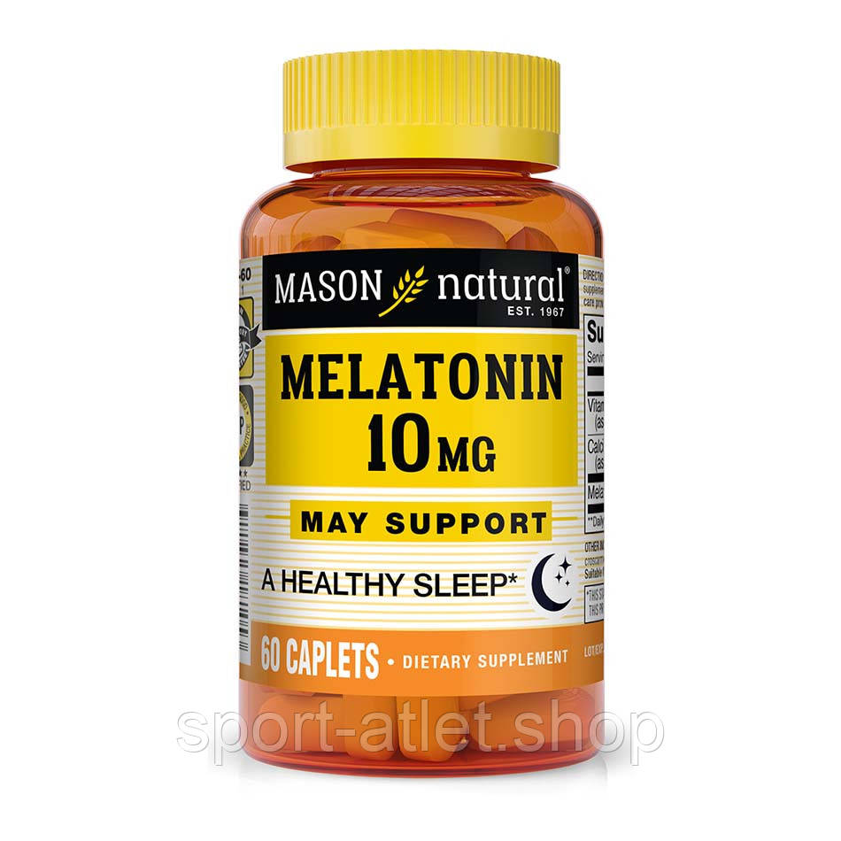 Натуральна добавка Mason Natural Melatonin 10 mg, 60 каплет, фото 1