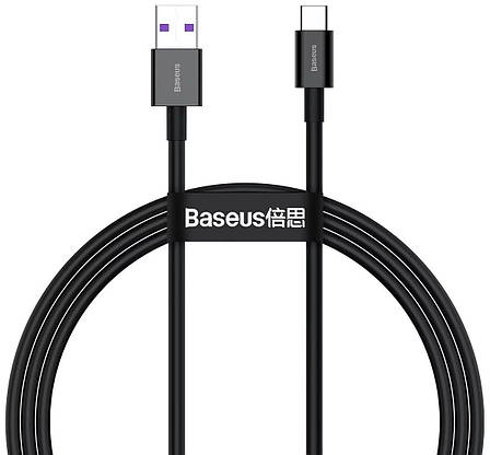 Кабель для зарядки телефона/ смартфона Baseus Superior USB - Type-C 6 А 1 м Чорний (CATYS-01), фото 1