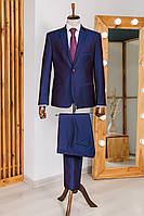 Чоловічий темно синій класичний костюм піджак та штани