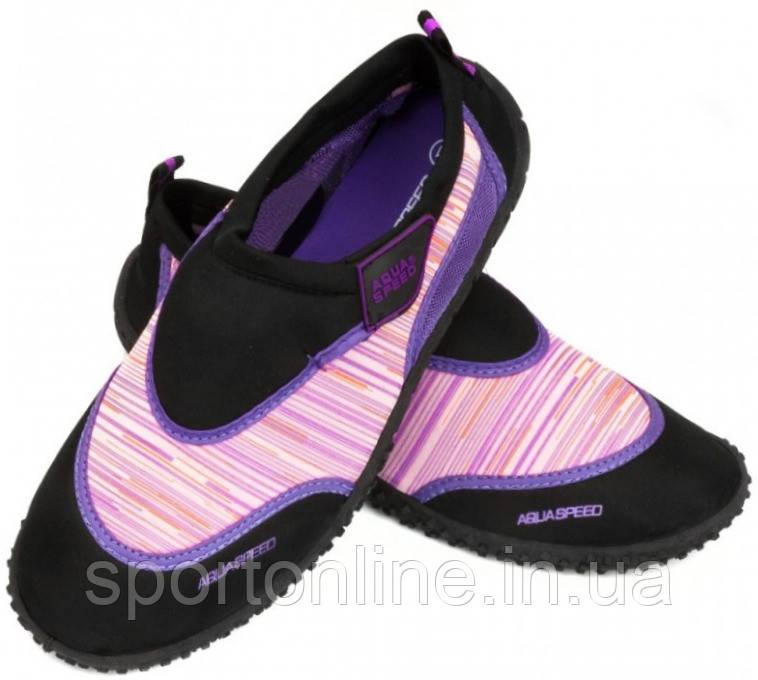 Аквашузи Aqua Speed AQUA SHOE MODEL 2A 6540 чорний, рожевий 26 розмір 673-2A 26