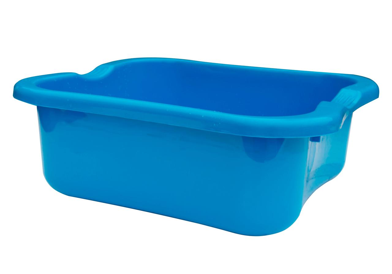 Таз пластиковий 10 літрів квадратний блакитний 36*30*13 см (ПолімерАгро), фото 1
