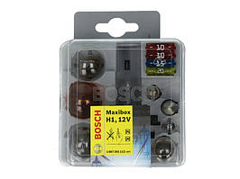Автомомобільна лампа (набір) Bosch H1 12V (8 ламп + 4 запобіжника в кейсі)