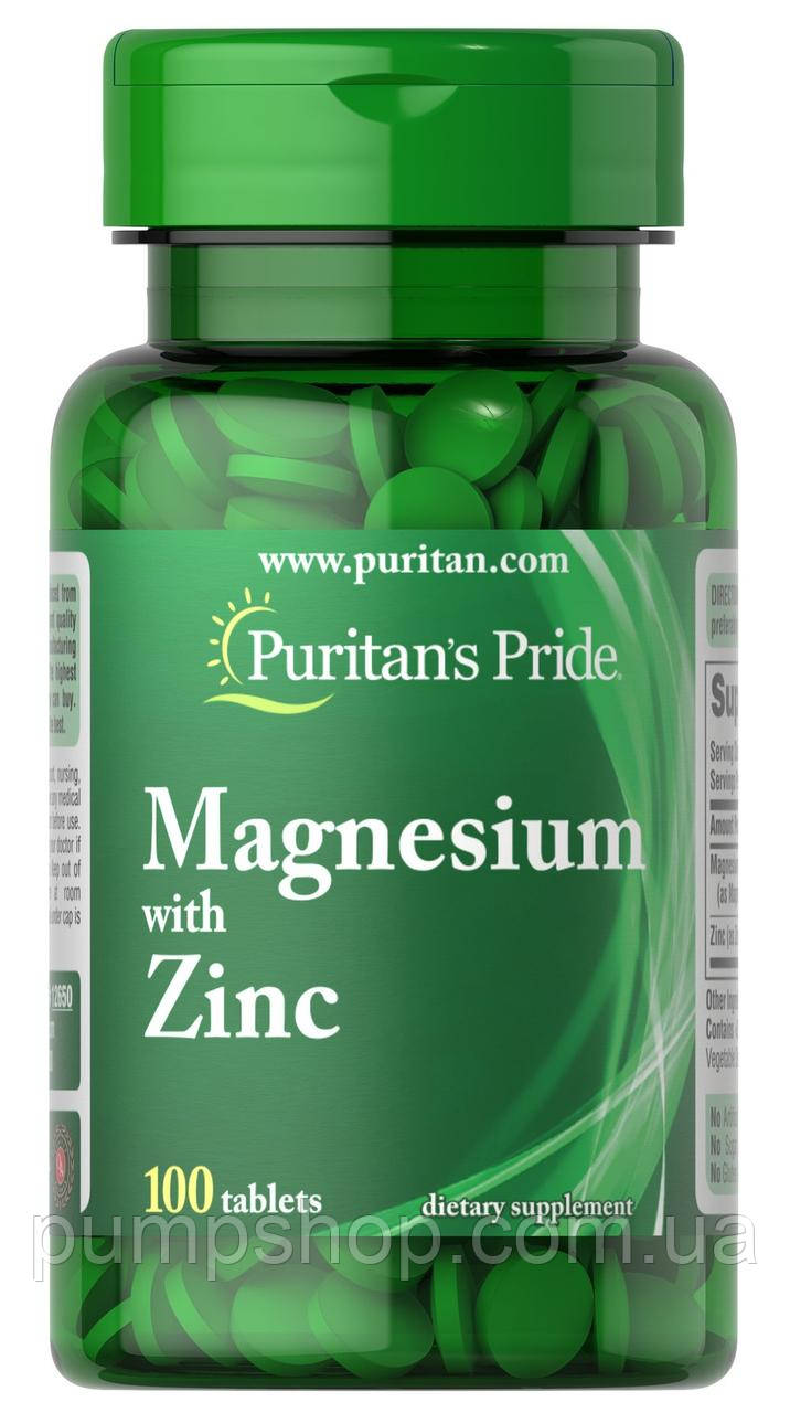 Магній-оксид з цинком Puritan's Pride Magnesium with Zinc 100 таб.