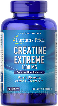 Креатин моногідрат Puritan's Pride Creatine Monohydrate 1000 мг 120 капс., фото 2