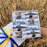 Носки с патриотическим принтом женские 36-41 набор на 8 пар