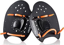 Лопатки для плавання Aqua Speed SKILL PADDLE 1791 (147-07) УніМ 18.5х17 см Чорно-помаранчеві (5908217617903)