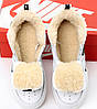 Кросівки на хутрі 1 Low Winter TM White зимове взуття Найк Аір Форс білі високі шкіряні, фото 9