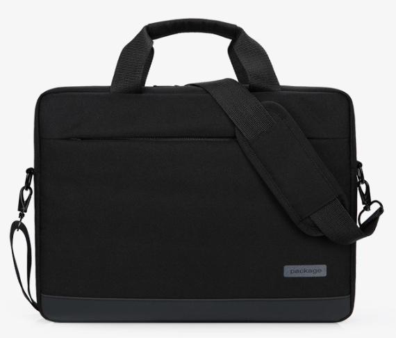 Сумка чорна для ноутбука 15,6" Package товста містка сумка під ноутбук 15 дюймів з перегородкою на липучці, фото 1