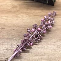 Декоративная ветка с ягодами 65см, цвет - розовый