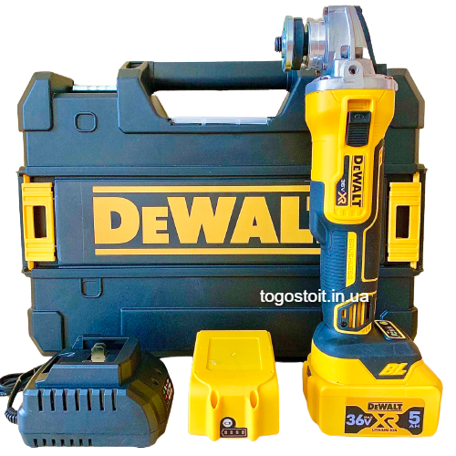 Акумуляторна болгарка Dewalt DCG405 ( 36V, 5 AH) (безщіткова). Кутова шліфмашина девольт