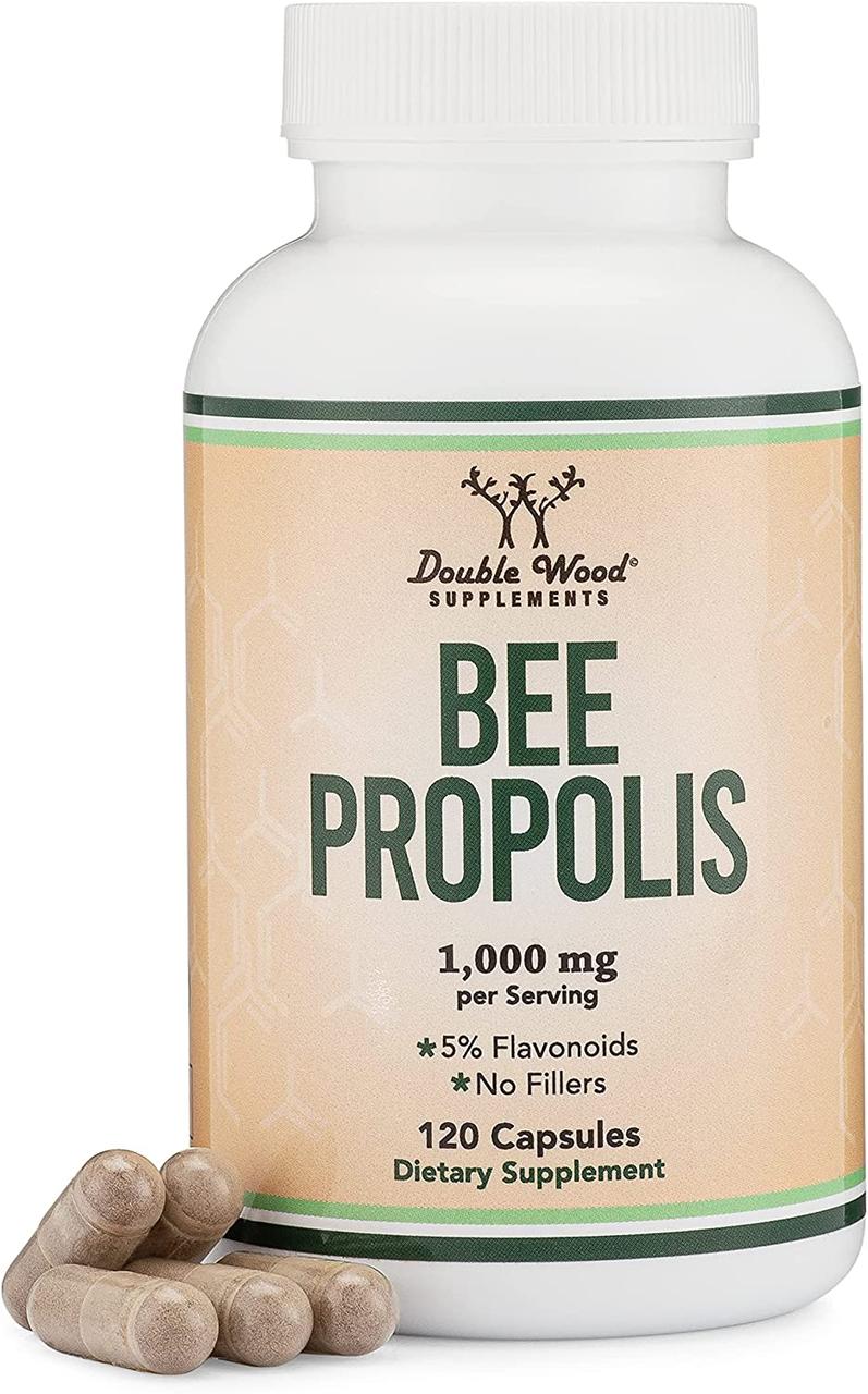 Double Wood Bee Propolis / Бджолиний прополіс для підтримки імунітету 500 мг 120 капсул