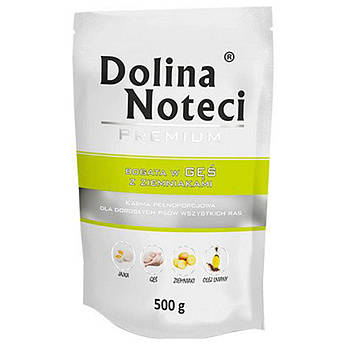 Консерва пауч для собак з гускою та картоплею Dolina Noteci 500 гр