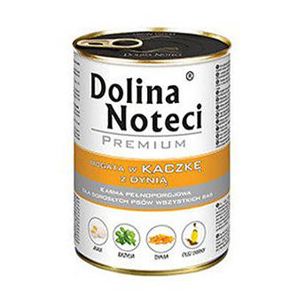 Вологий корм, консерва для собак з качкою та гарбузом, Dolina Noteci 400 гр