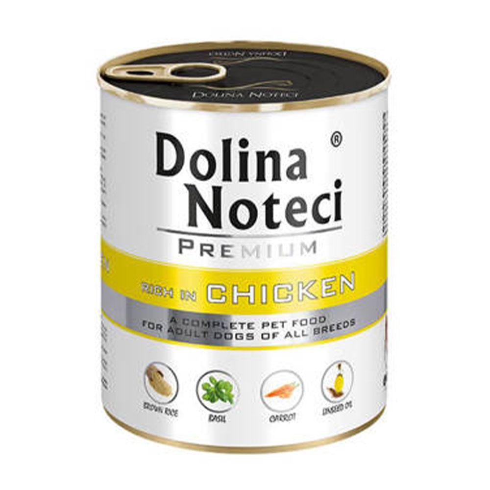 Вологий корм, консерва для собак з куркою, Dolina Noteci 800 гр